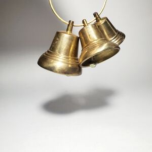 Vintage Decorative Brass Bells Gold / Brass Hanging Hand Bells a Set of 3